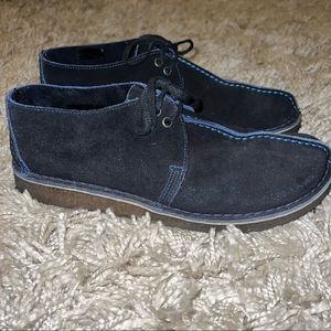 Clarke’s Originals Desert Walkers Blue Suede Shoes 11.5M